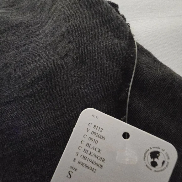 NWT Free People Lo Lo Washed Black Boho Coastal Vacation Swing Tank Oversized S - Picture 7 of 14